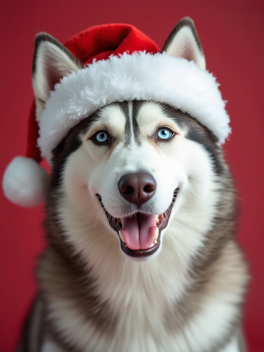 Clear, well-lit portrait of a husky, good candidate for a memorial piece