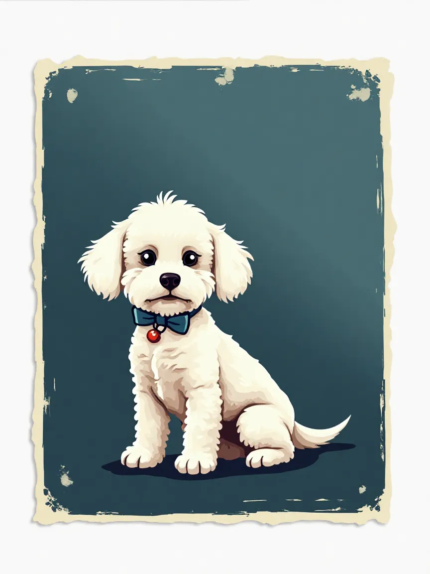 Retro Pop Art style pet portrait with bold colors and comic book energy